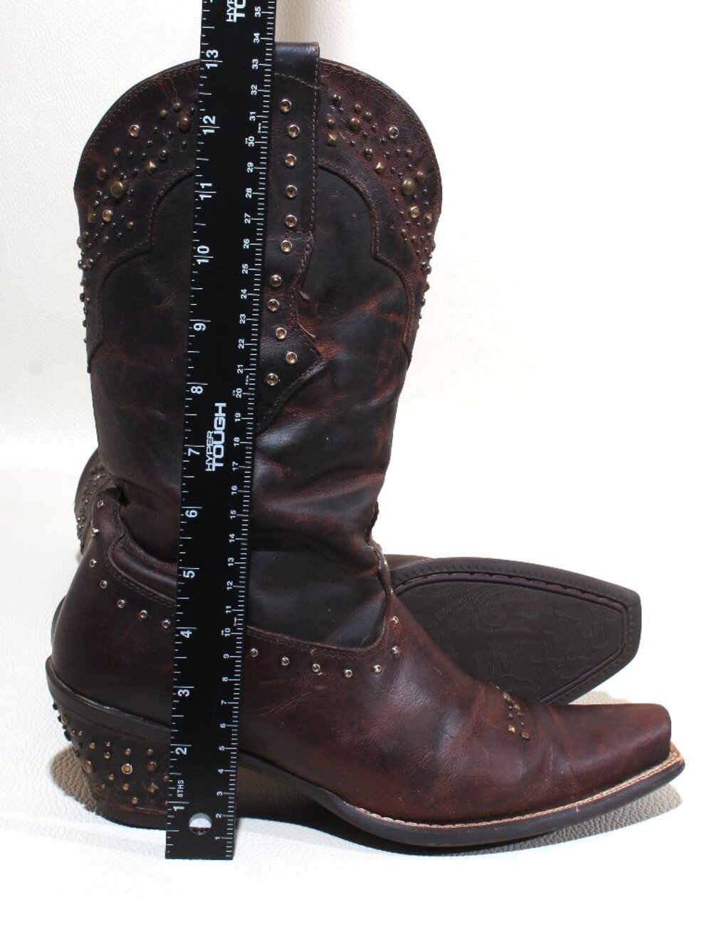 Ariat Women’s Studded Brown Leather Cowgirl Western Boots Size 9B - Picture 7 of 10